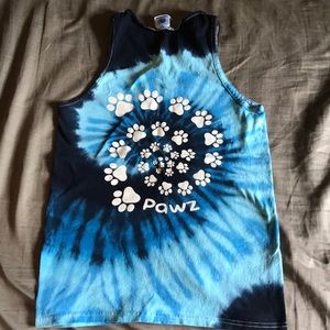 Pawz small blue tie dye tank top